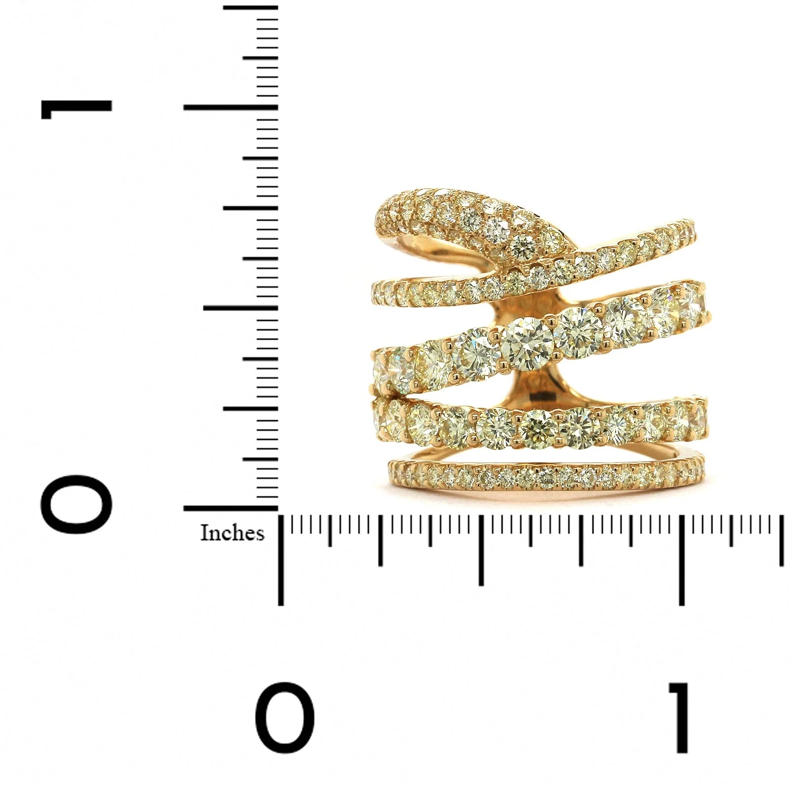 Etho Maria 18K Yellow Gold 5 Row Diamond Ring - Image 3