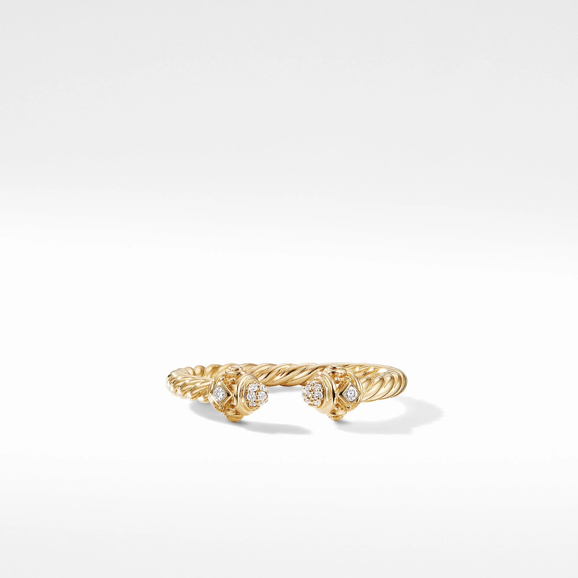 Renaissance Ring in 18K Yellow Gold with Pavé Diamonds - Image 3