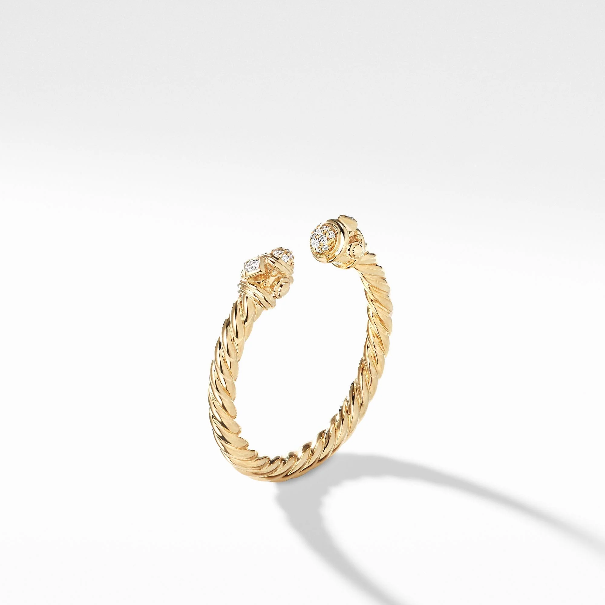 Renaissance Ring in 18K Yellow Gold with Pavé Diamonds - Image 4