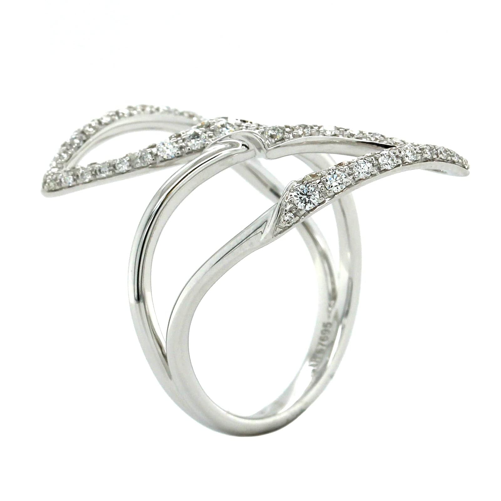 Etho Maria 18K White Gold Open Bypass Diamond Ring - Image 3