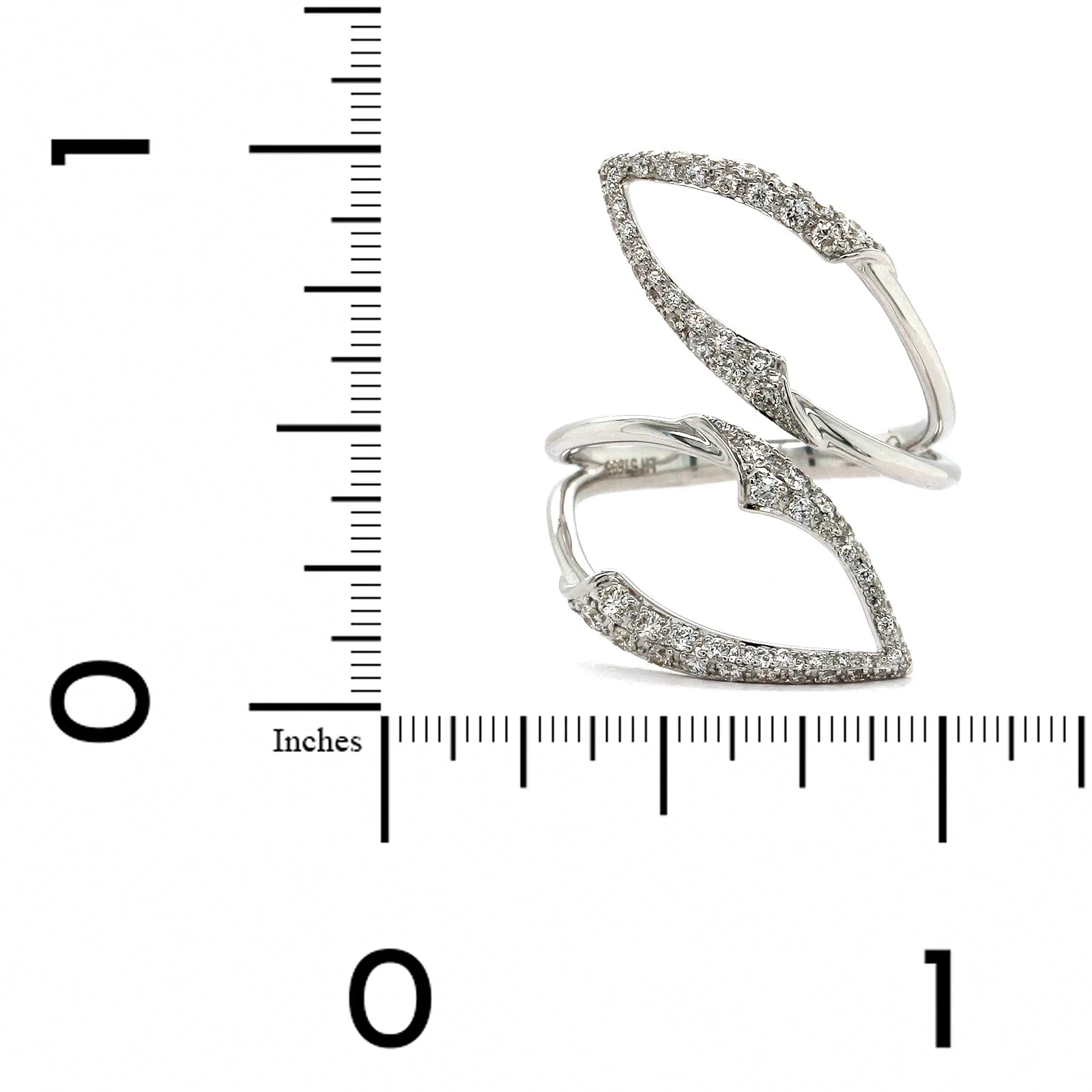 Etho Maria 18K White Gold Open Bypass Diamond Ring - Image 4