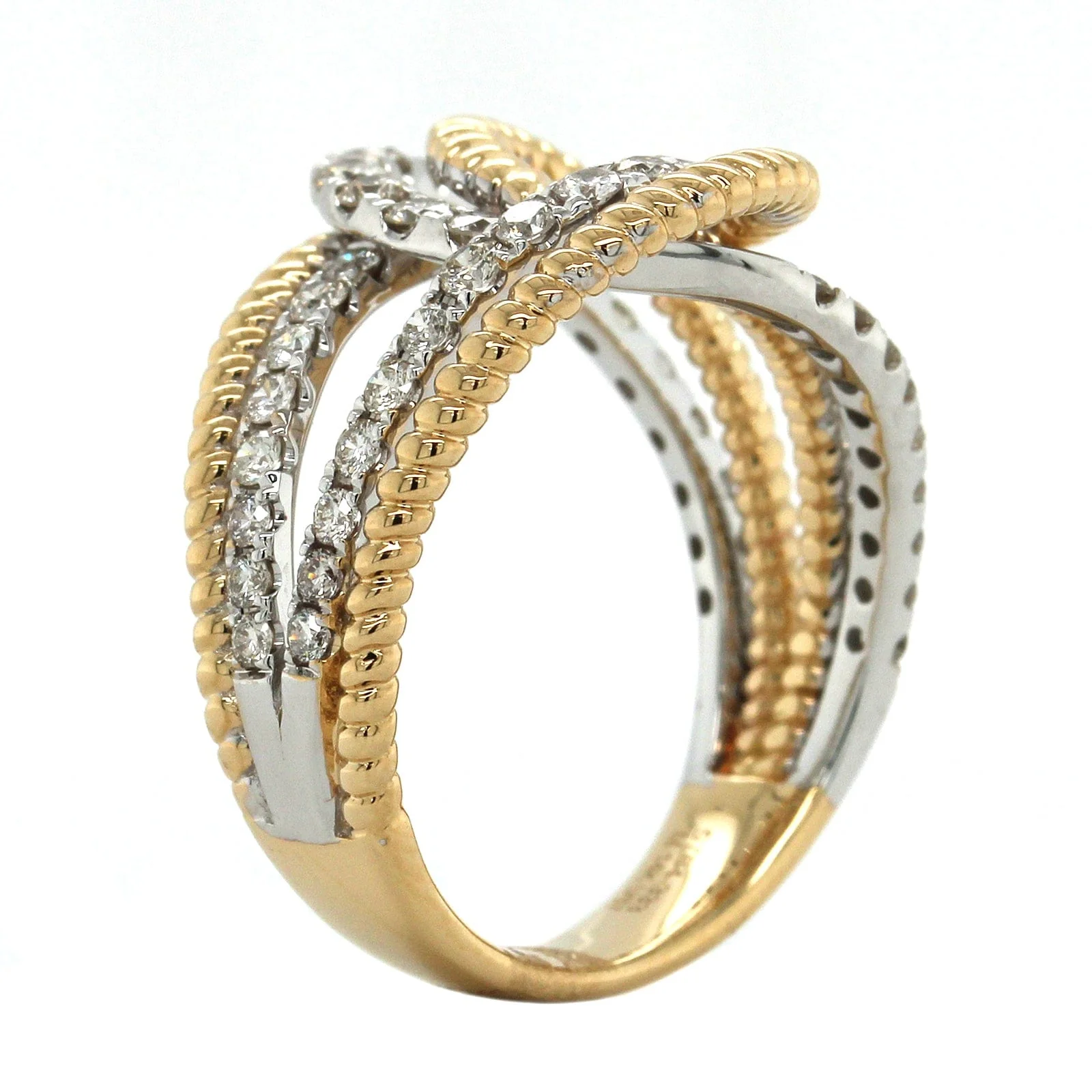14K Two-Tone Gold Twist Diamond Ring - Image 2