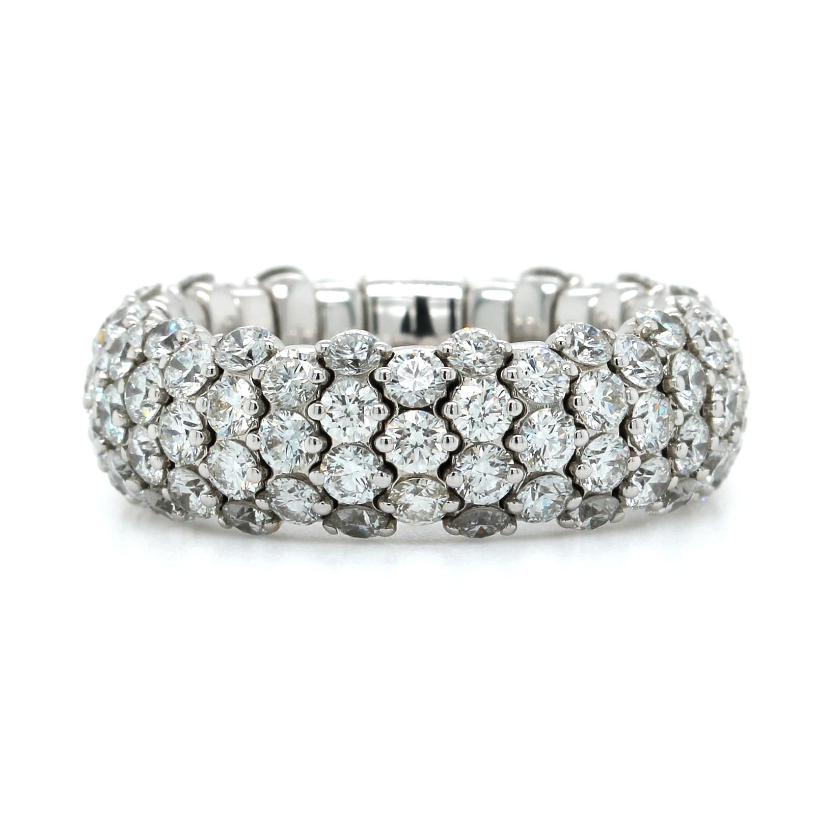 Zydo 18K White Gold Pave Diamond Stretch Ring