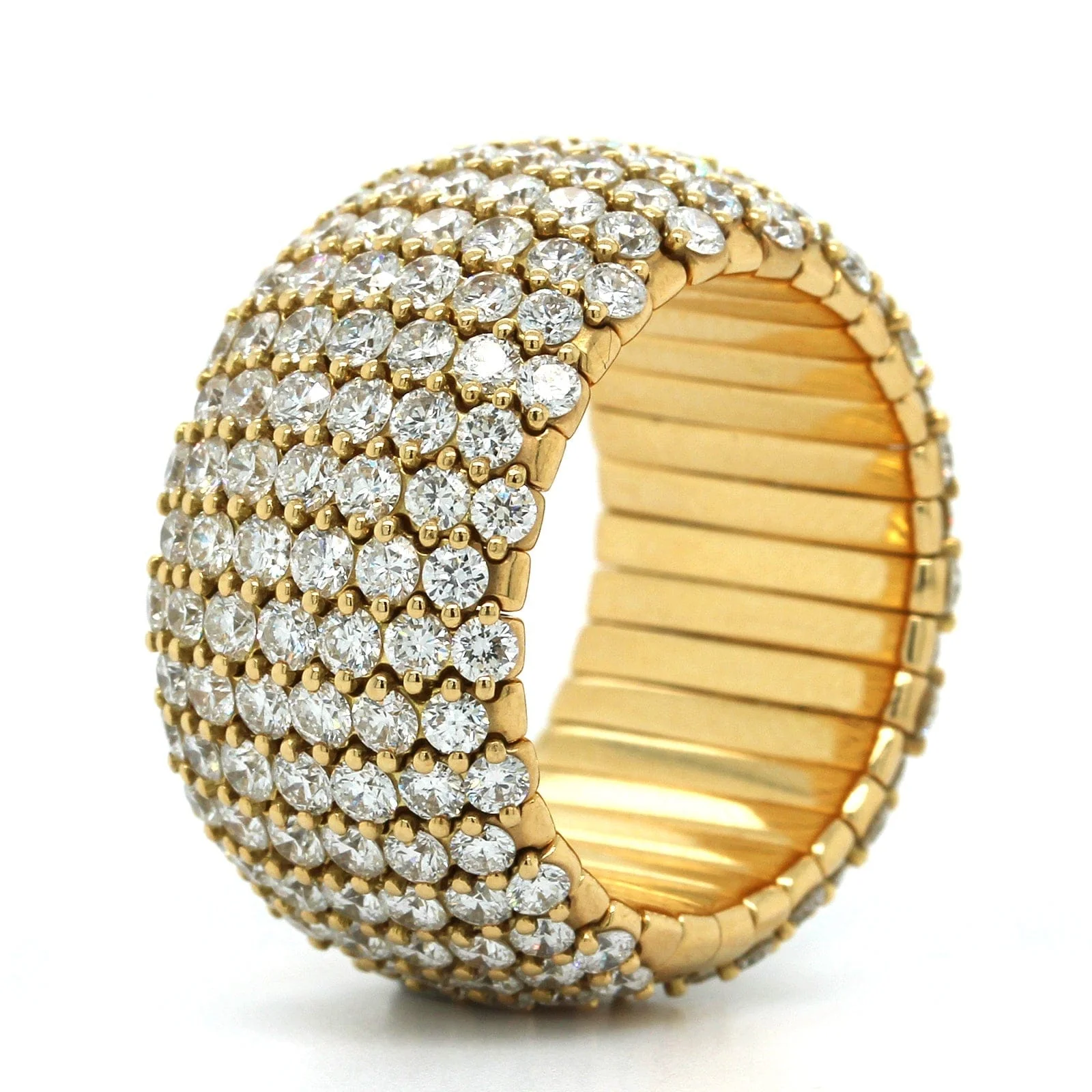 Zydo 18K Yellow Gold 6 Row Diamond Stretch Ring - Image 2