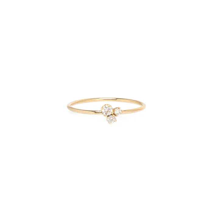 Zoe Chicco 14K Yellow Gold Trio Diamond Ring