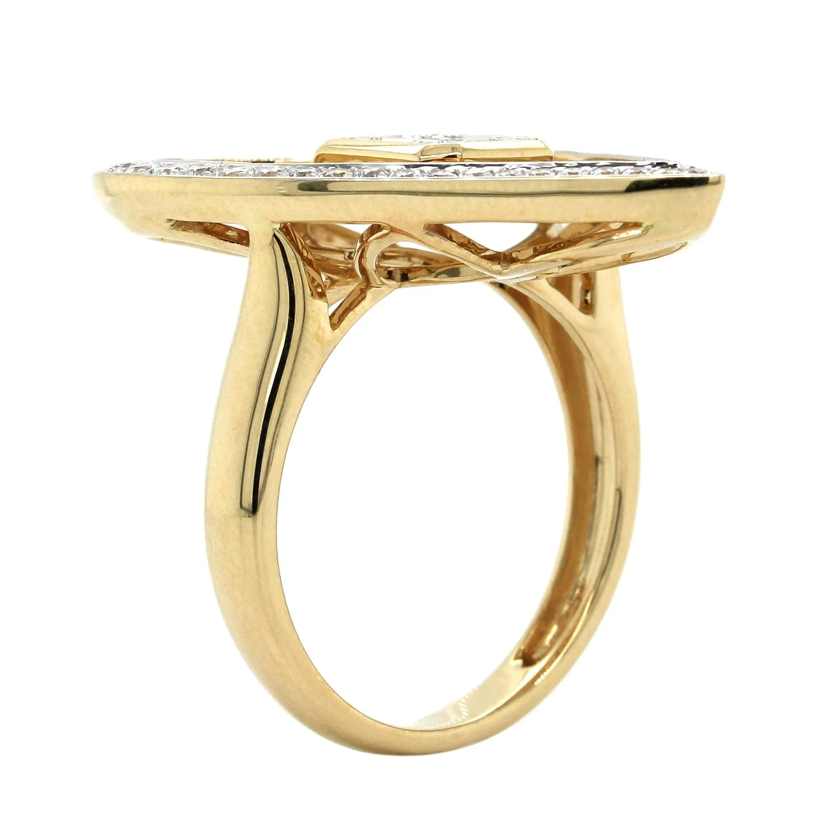 14K Yellow Gold Heart Diamond Ring - Image 3