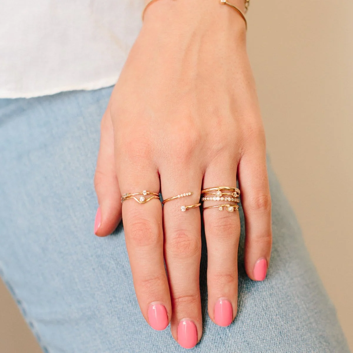 14K Yellow Gold Bypass Diamond Ring - Image 2