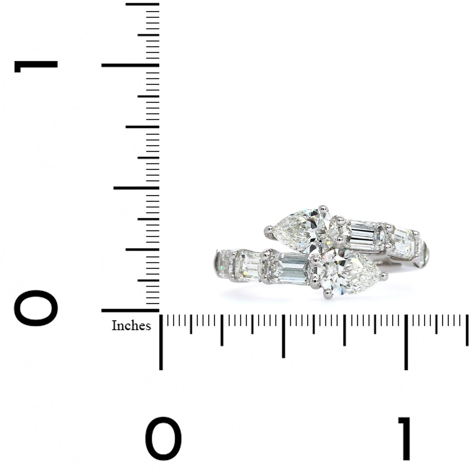 Platinum Bypass Pear Shape Diamond Ring - Image 4