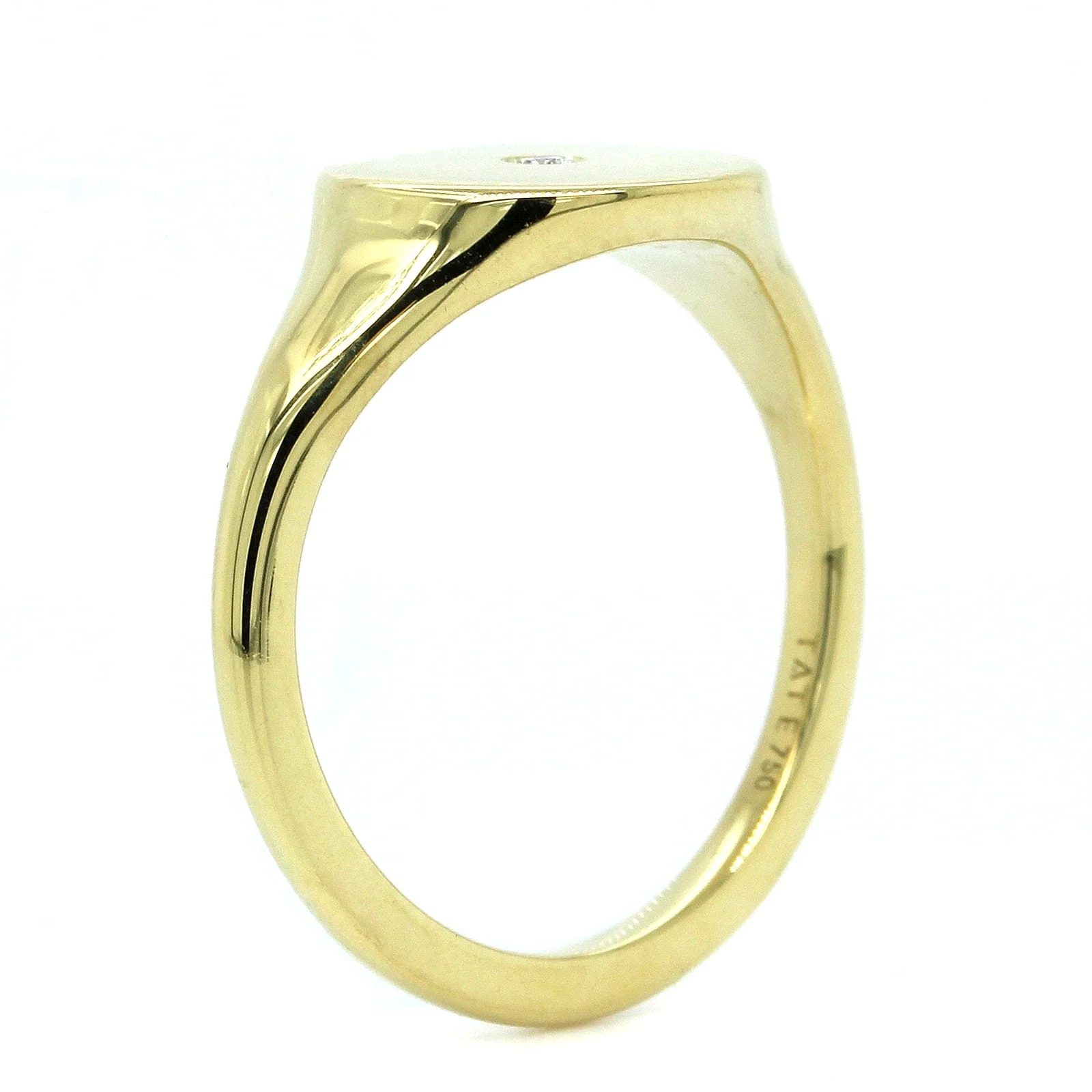 18K Yellow Gold Pinky Diamond Ring - Image 2