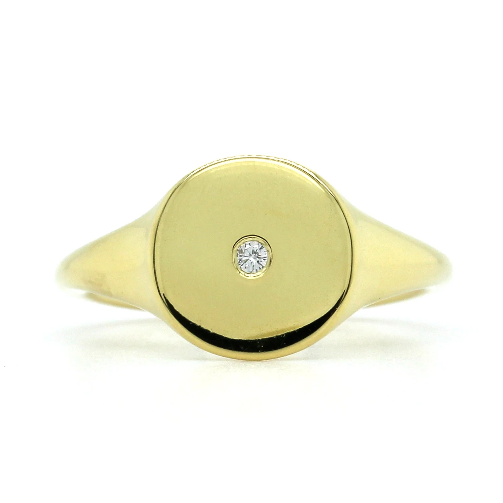 18K Yellow Gold Pinky Diamond Ring - Image 4