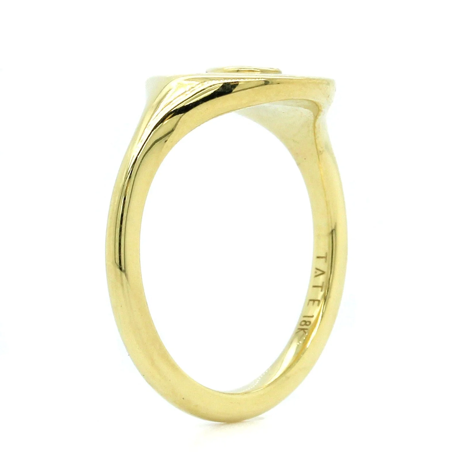 18K Yellow Gold Pear Shape Diamond Pinky Ring - Image 2