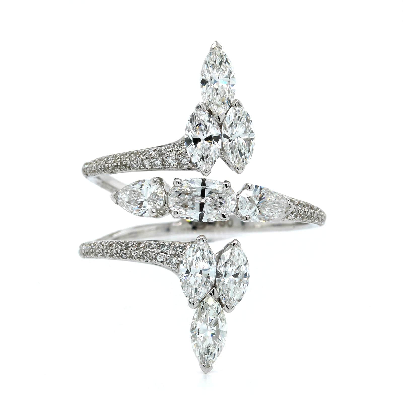 Etho Maria 18K White Gold 3 Row Diamond Ring