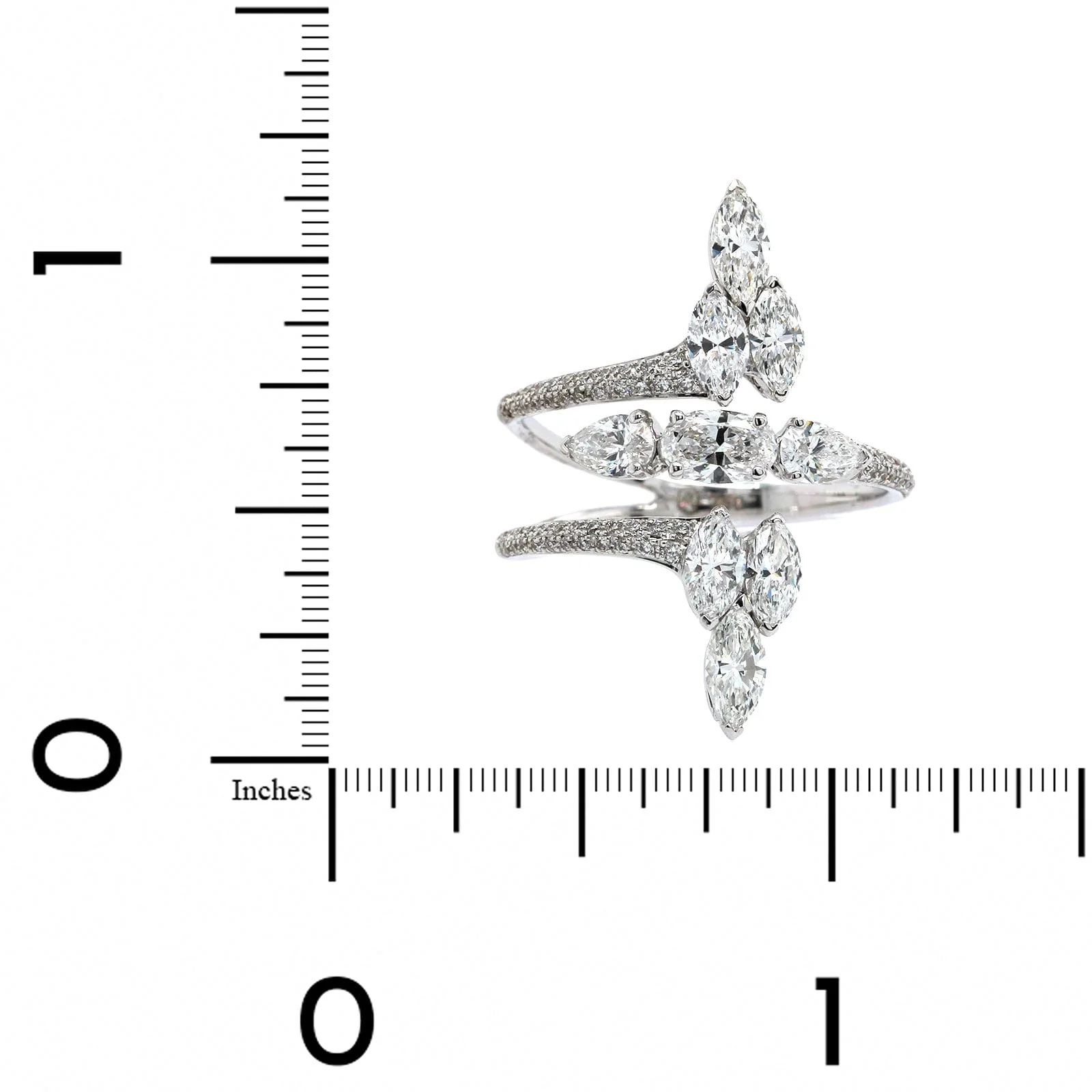 Etho Maria 18K White Gold 3 Row Diamond Ring - Image 3