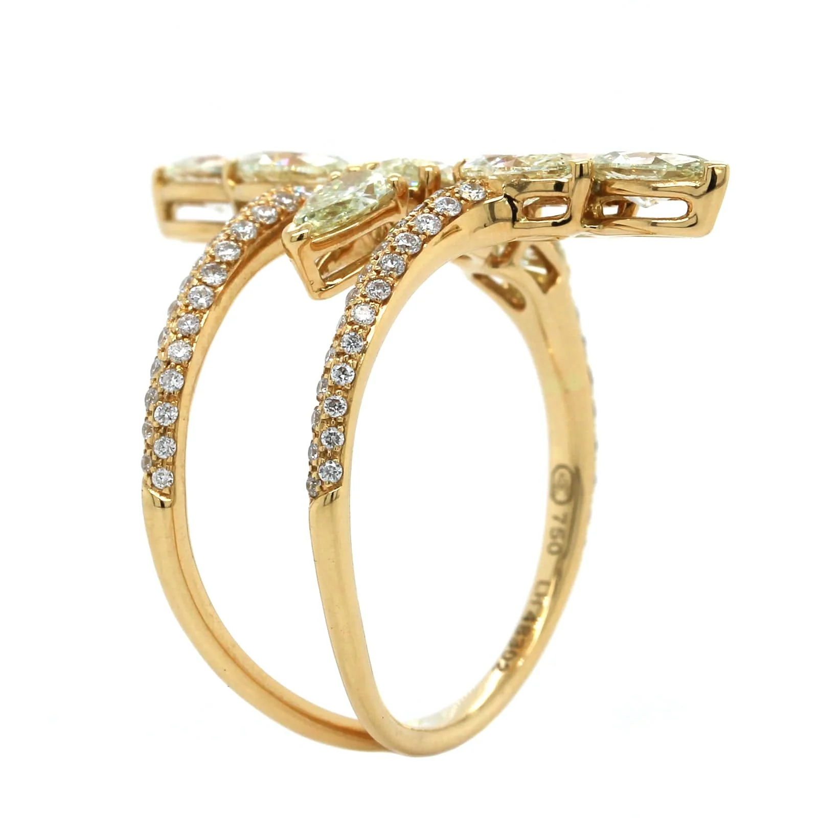 Etho Maria 18K Yellow Gold 3 Row Diamond Ring - Image 2