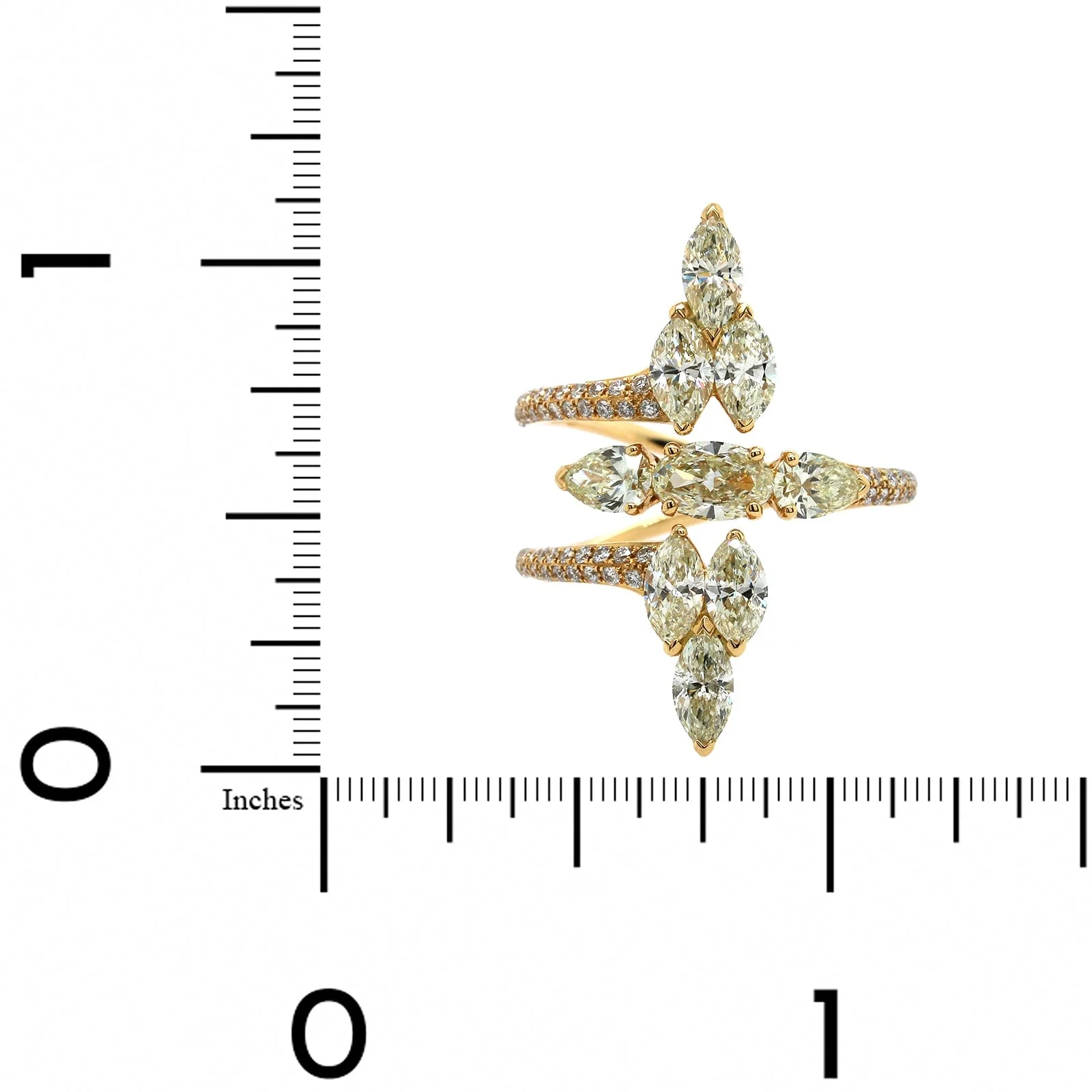 Etho Maria 18K Yellow Gold 3 Row Diamond Ring - Image 3