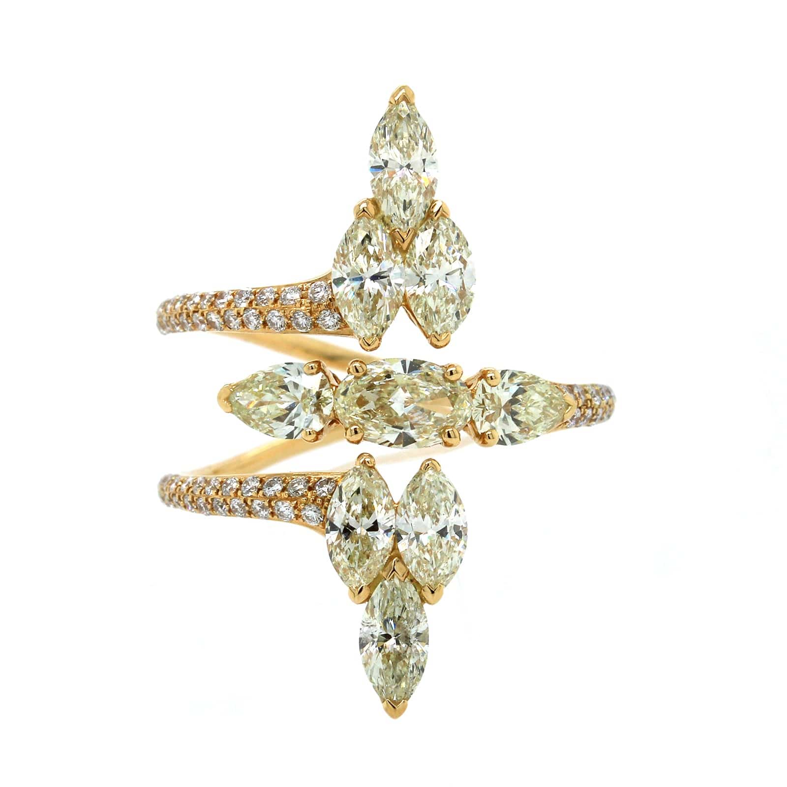 Etho Maria 18K Yellow Gold 3 Row Diamond Ring - Image 4