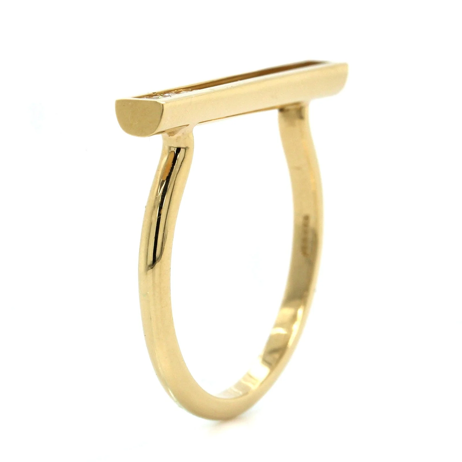 18K Yellow Gold 5 Moving Diamond Ring - Image 3