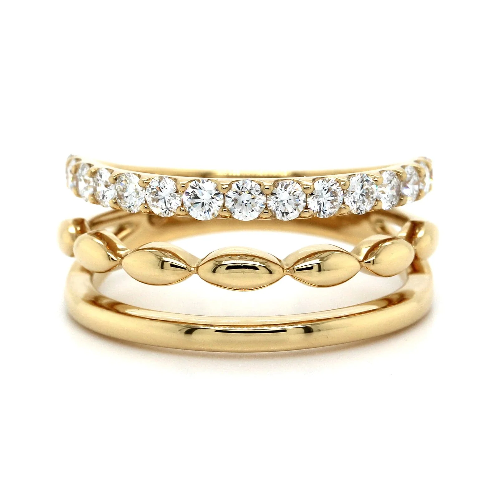 Etho Maria 18K Yellow Gold 3 Row Diamond Band