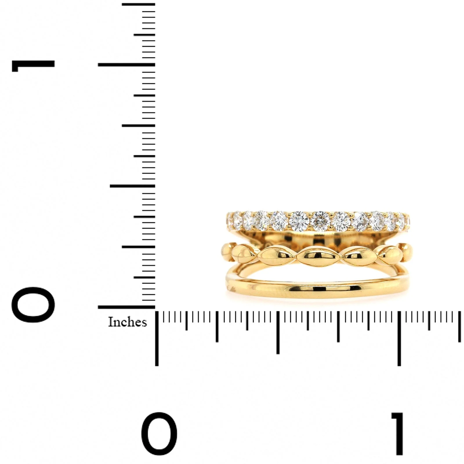 Etho Maria 18K Yellow Gold 3 Row Diamond Band - Image 3