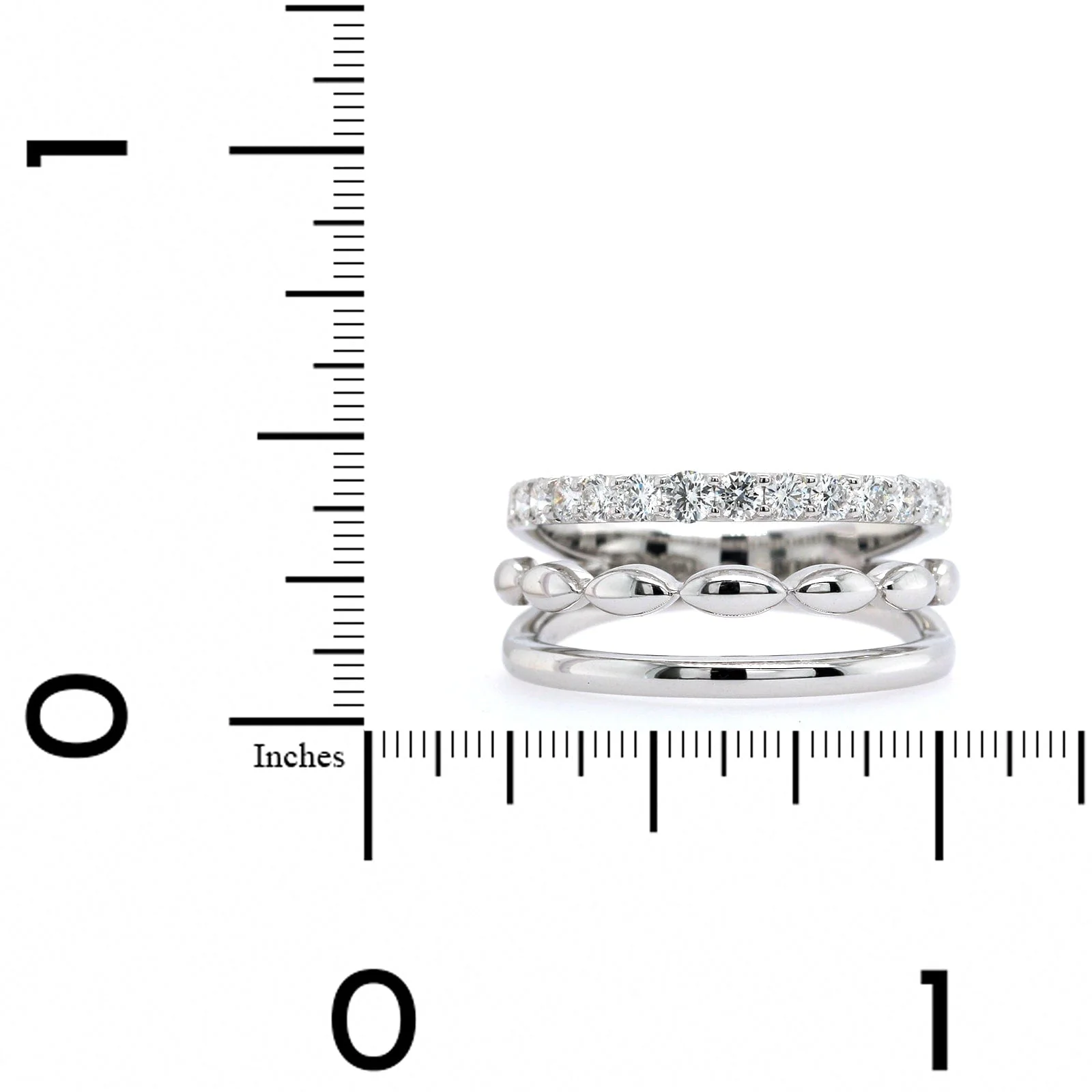 Etho Maria 18K White Gold 3 Row Diamond Band - Image 3