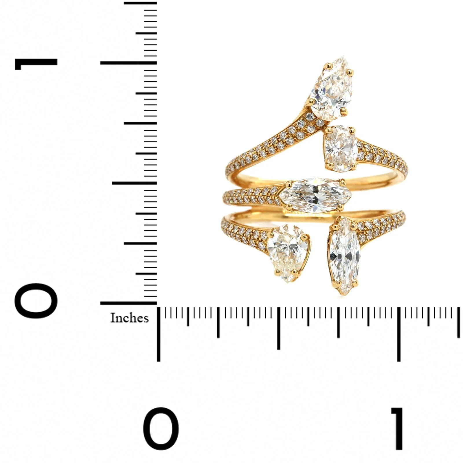 Etho Maria 18K Yellow Gold Diamond Ring with Pave Diamond Split Shank - Image 3