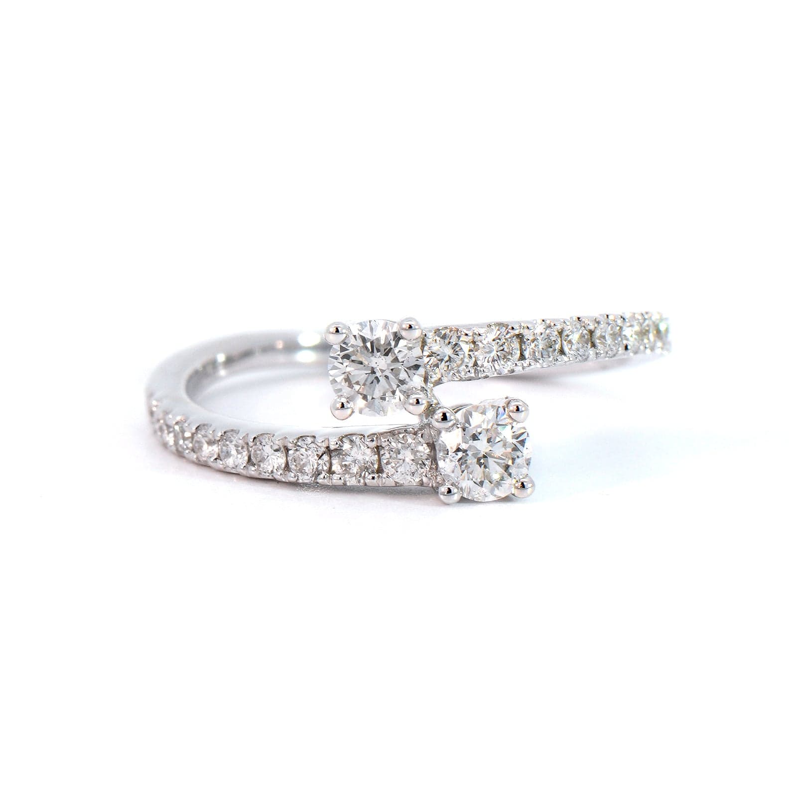 14K White Gold Bypass Diamond Ring