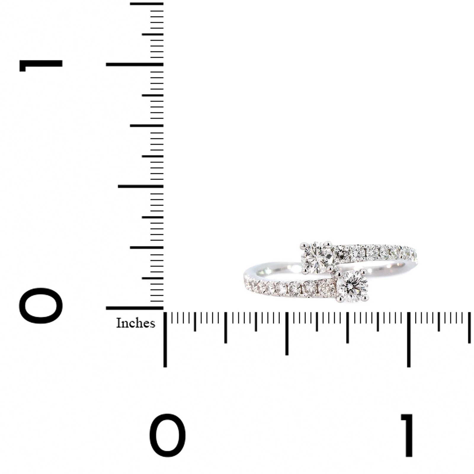 14K White Gold Bypass Diamond Ring - Image 3