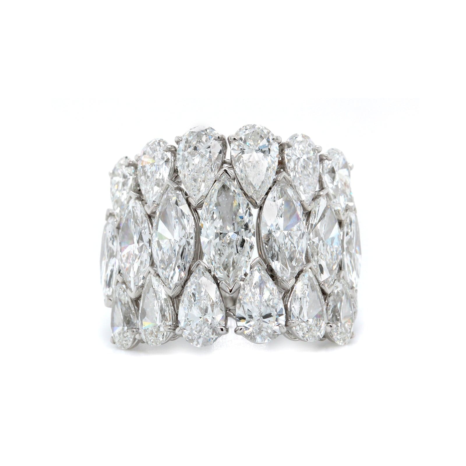 Etho Maria 18K White Gold 3 Row Diamond Ring