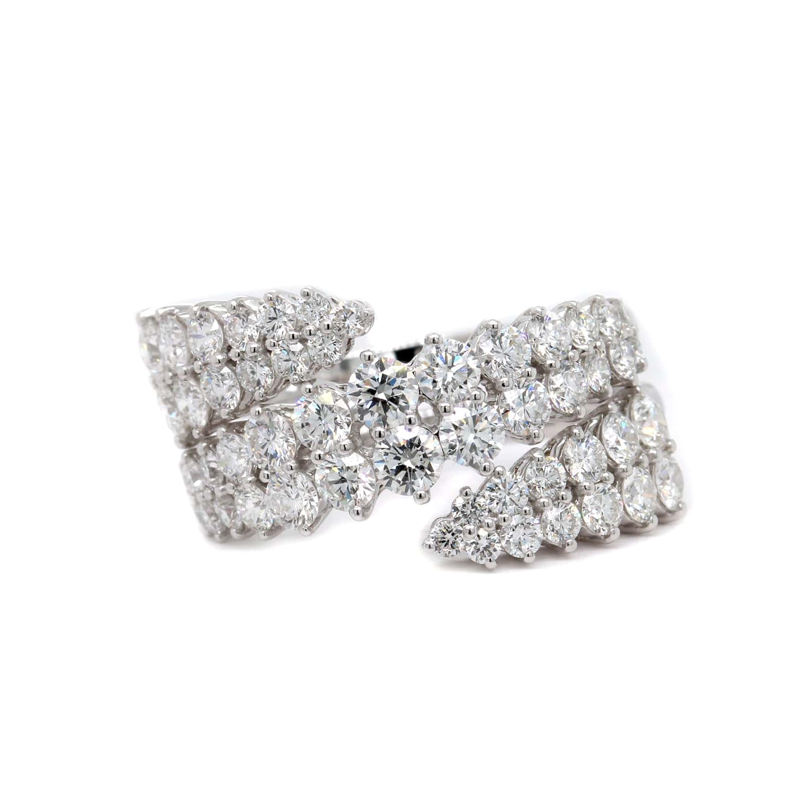 Etho Maria 18K White Gold and Diamond Bypass Ring