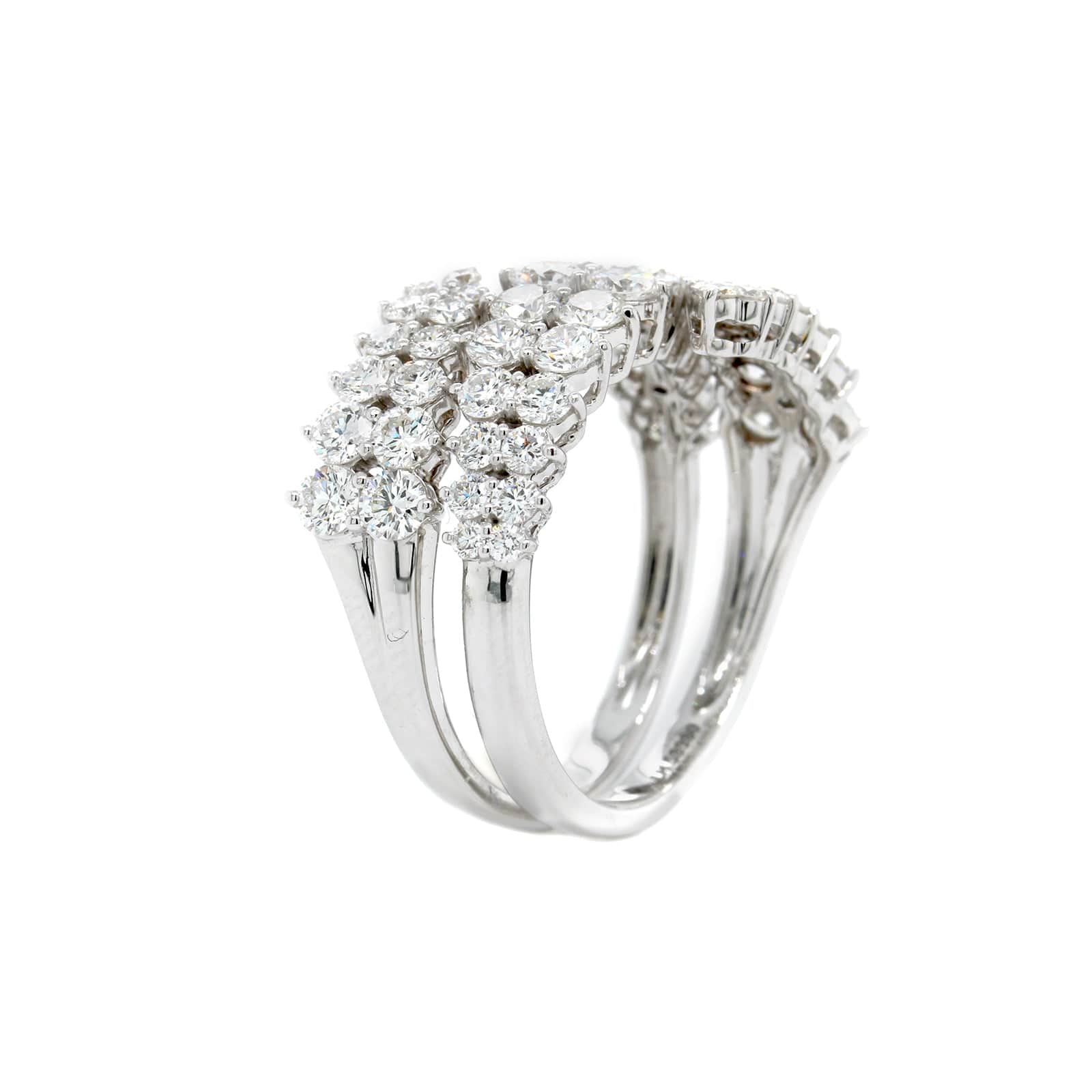 Etho Maria 18K White Gold and Diamond Bypass Ring - Image 2