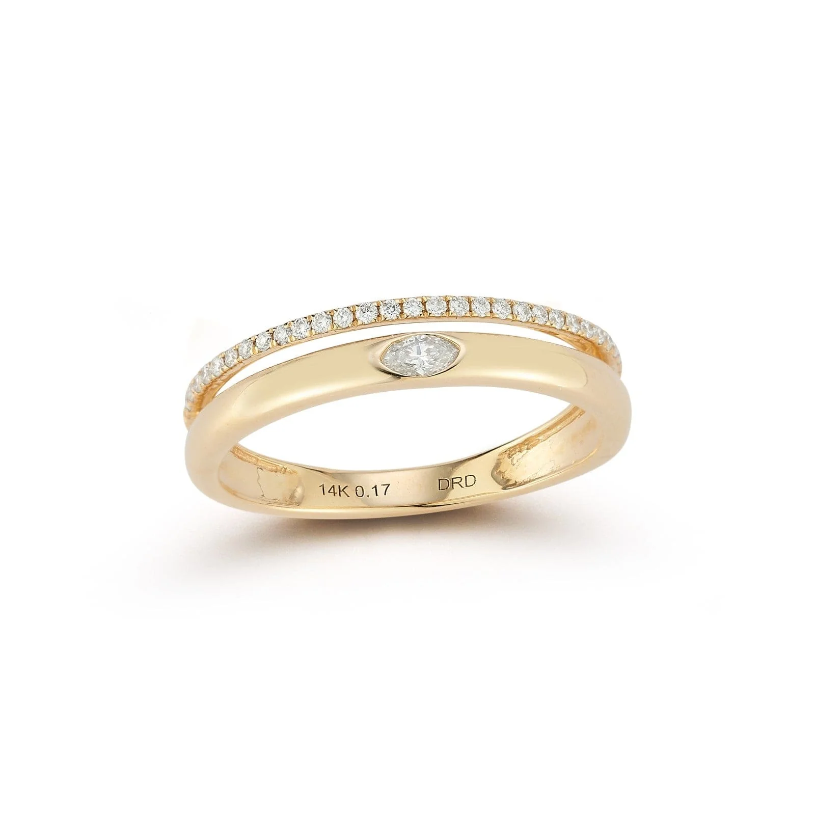 Dana Rebecca 14K Yellow Gold Alexa Jordyn Marquise and Pave Diamond Ring