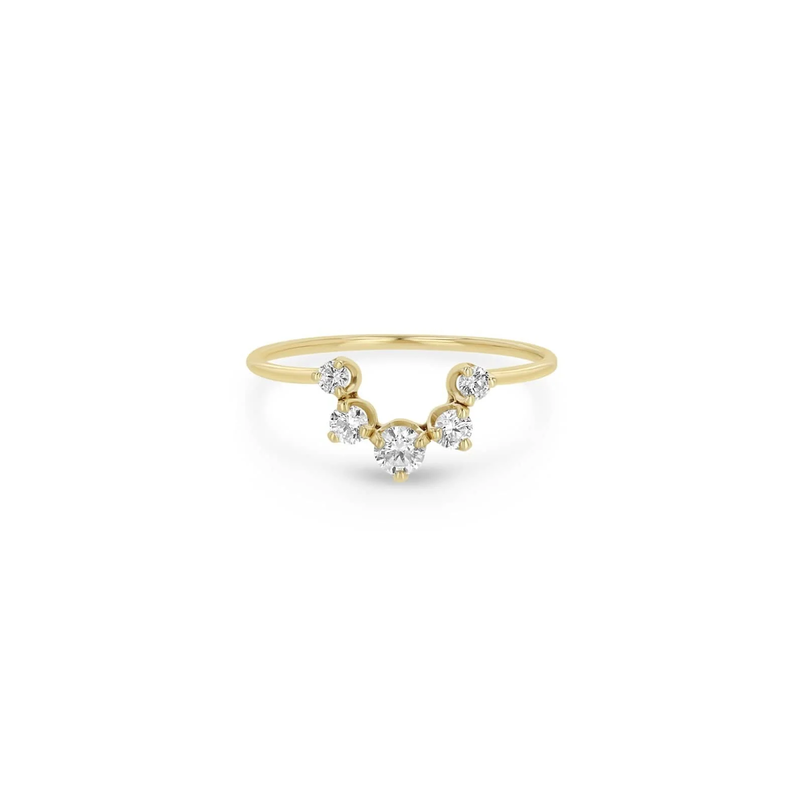 Zoe Chicco 14K Yellow Gold Graduated Diamond Arc Crown Ring