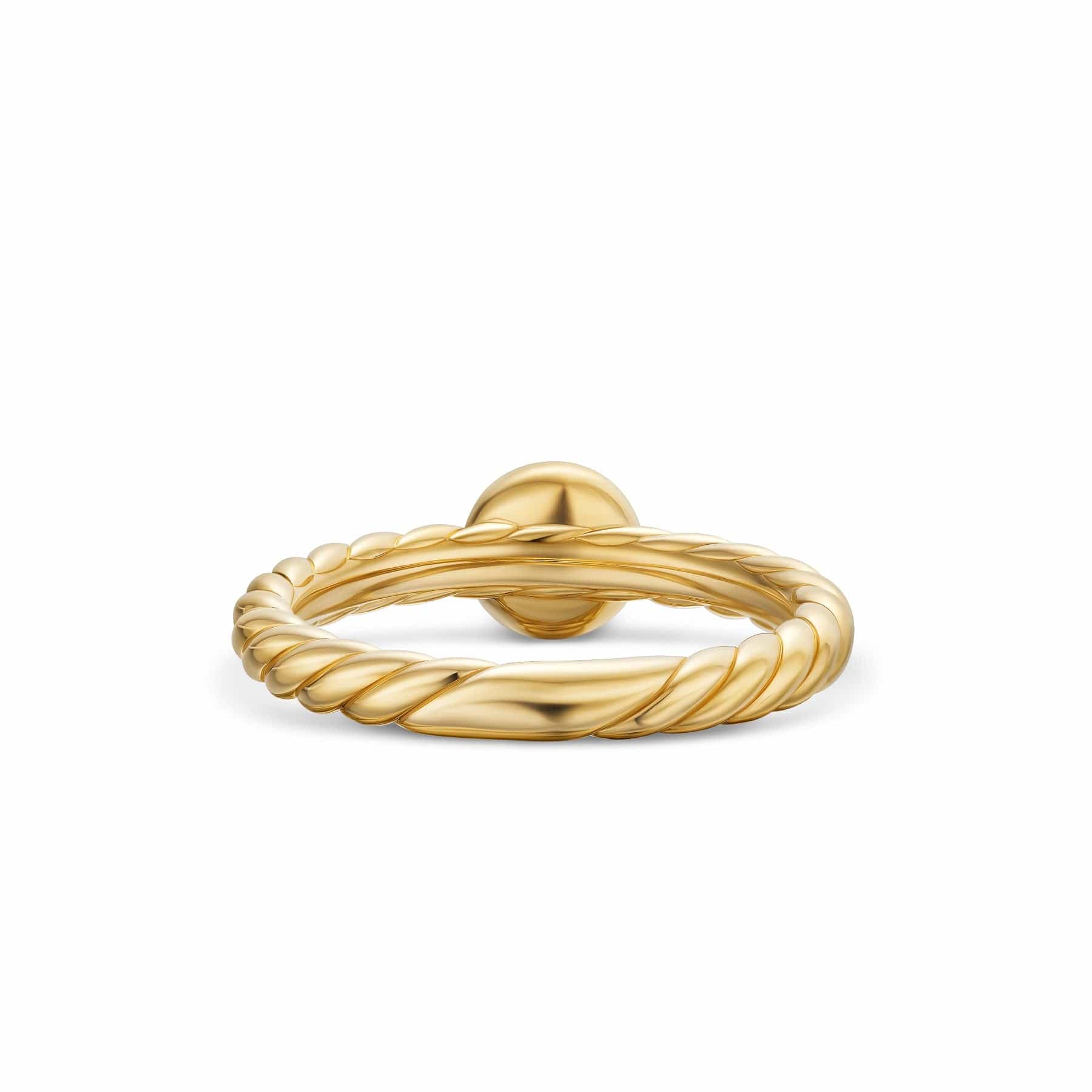 Petite Cable Ring 18K Yellow Gold with Center Diamond, 2.8mm - Image 4