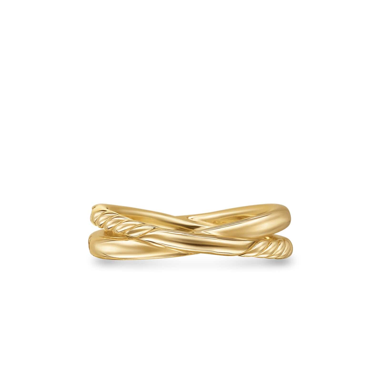 Pavé Crossover Ring 18K Yellow Gold with Diamonds, 6mm - Image 5