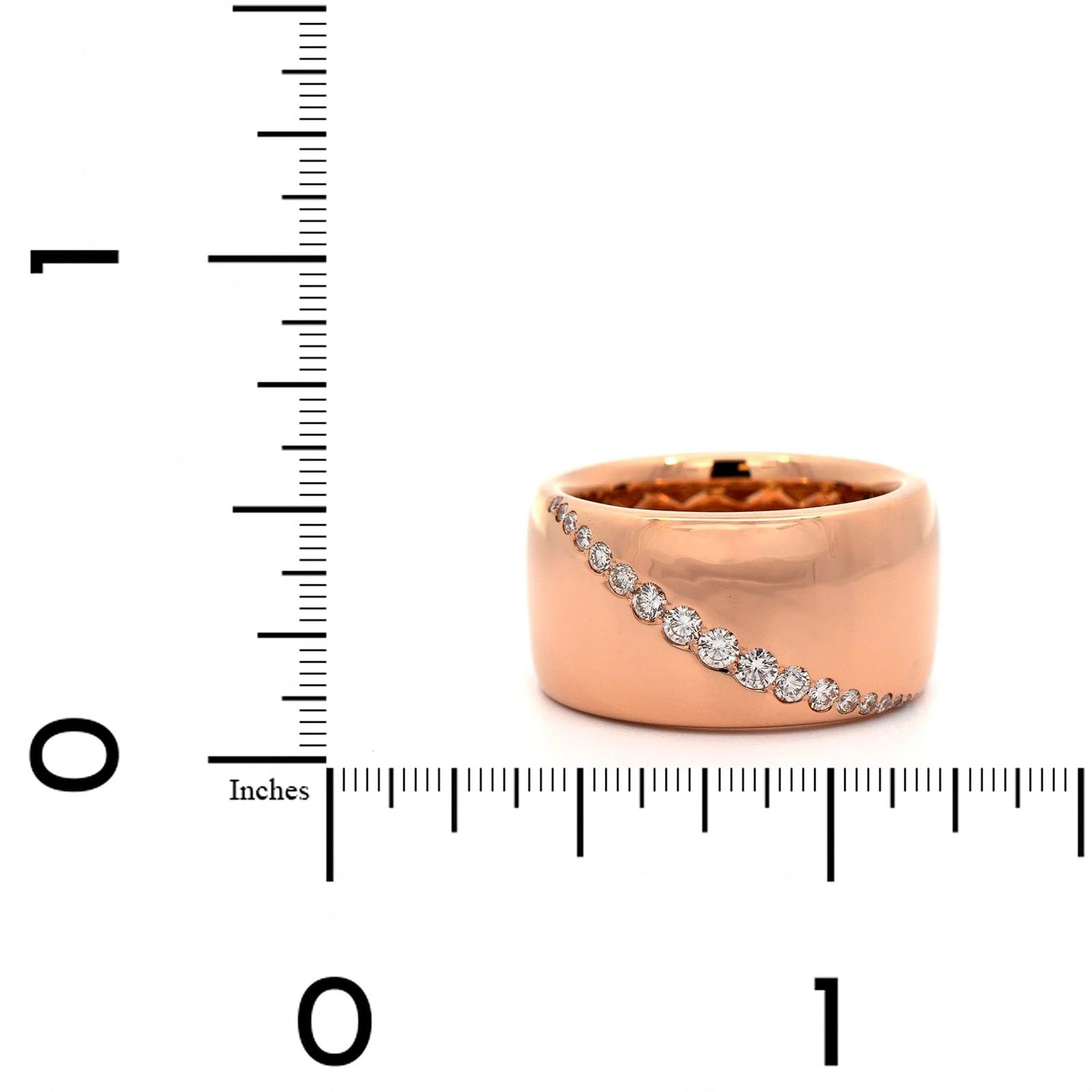 20K Rose Gold Graduated Diamond Cigar Band - Image 3