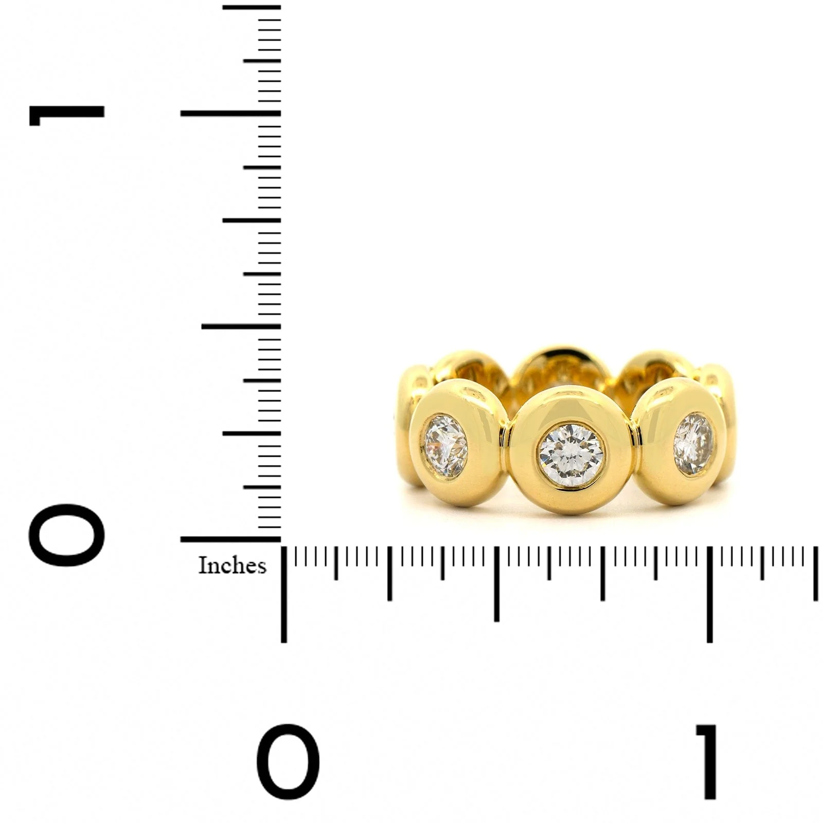 18K Yellow Gold Bezel Set Diamond Eternity Band - Image 3