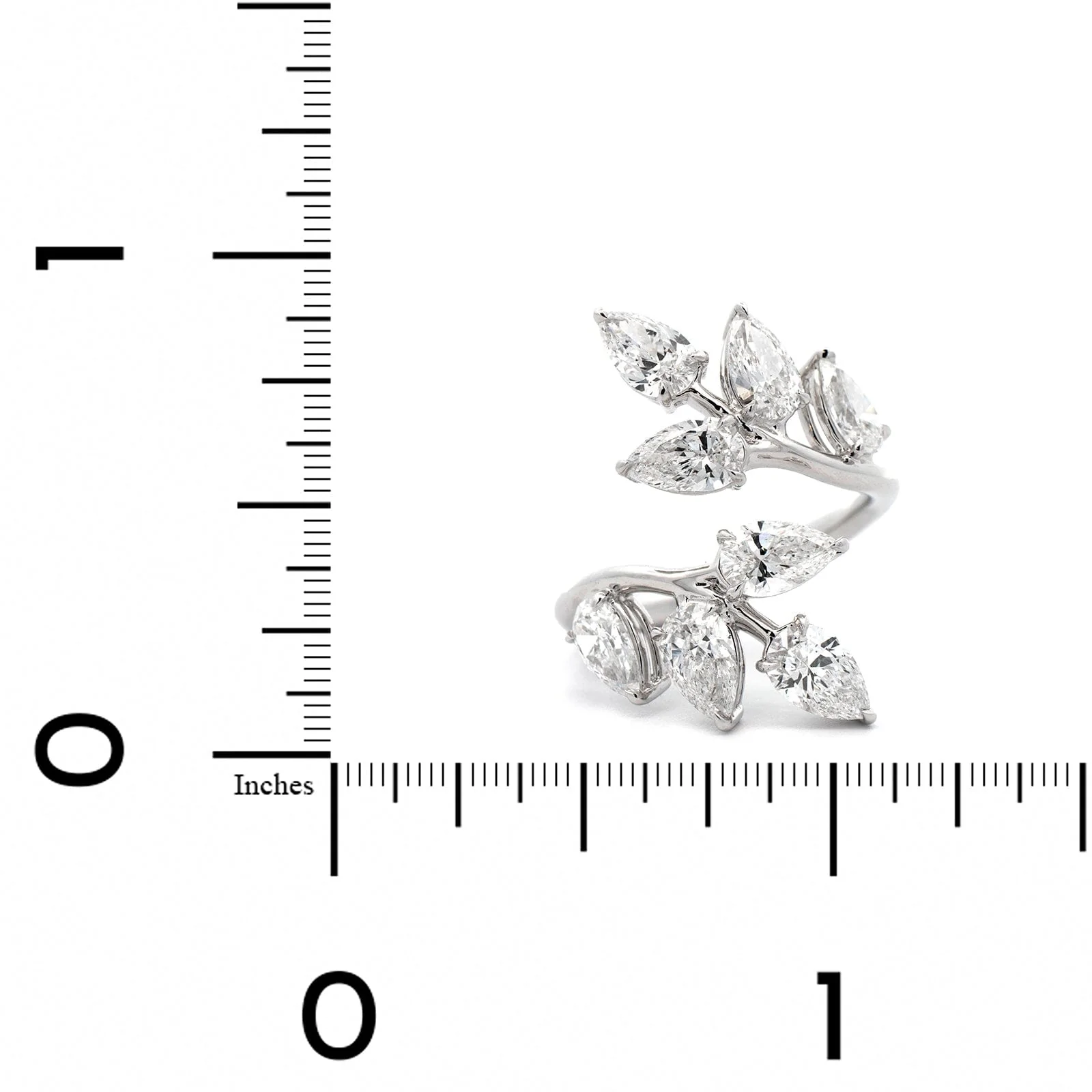 18K White Gold Diamond Bypass Vine Ring - Image 3