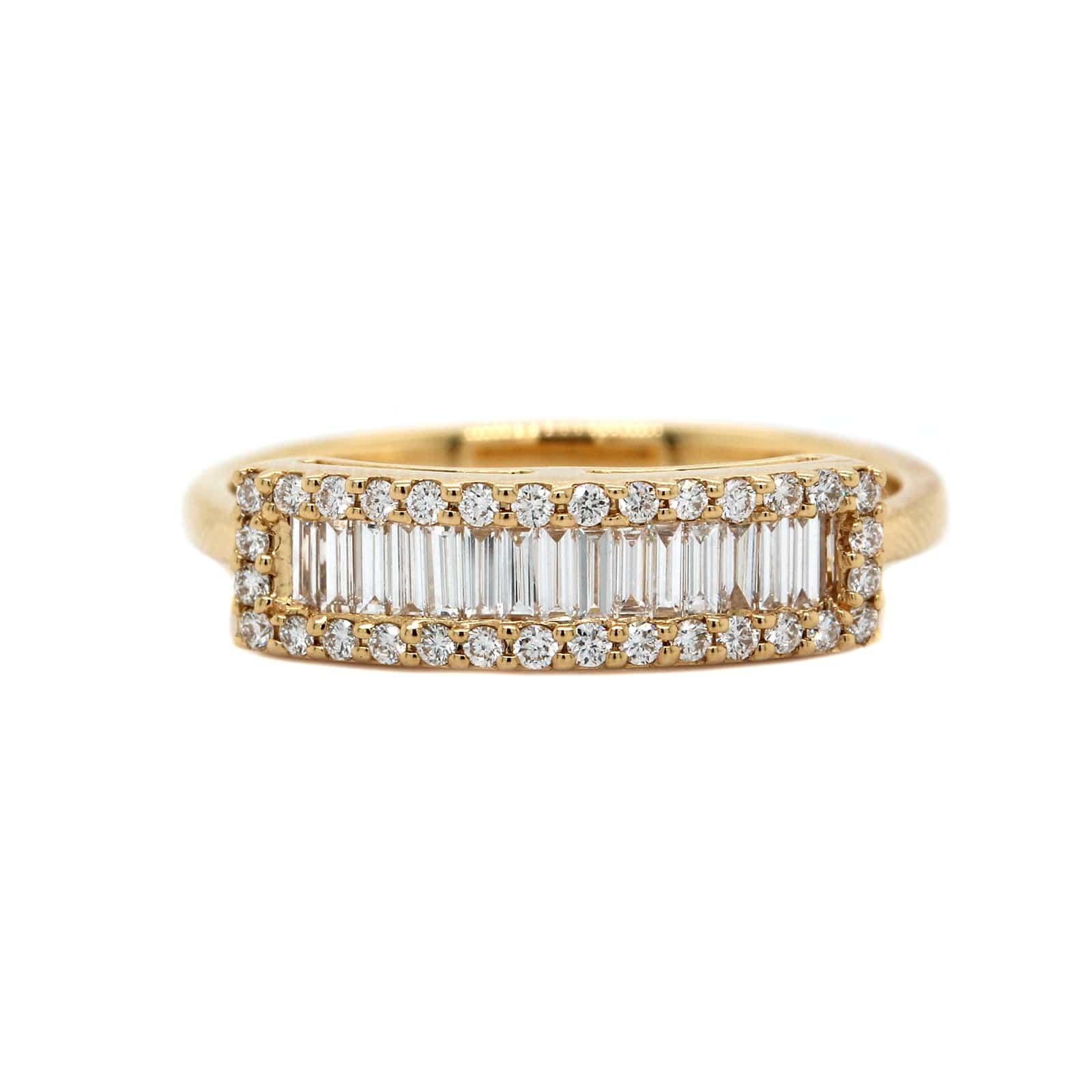 18K Yellow Gold Baguette Diamond Ring