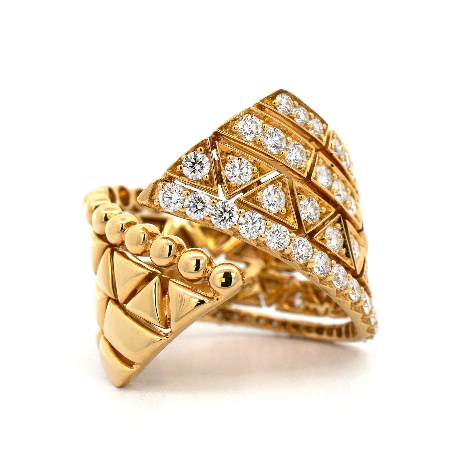 Etho Maria 18K Yellow Gold Diamond Bypass Ring - Image 4