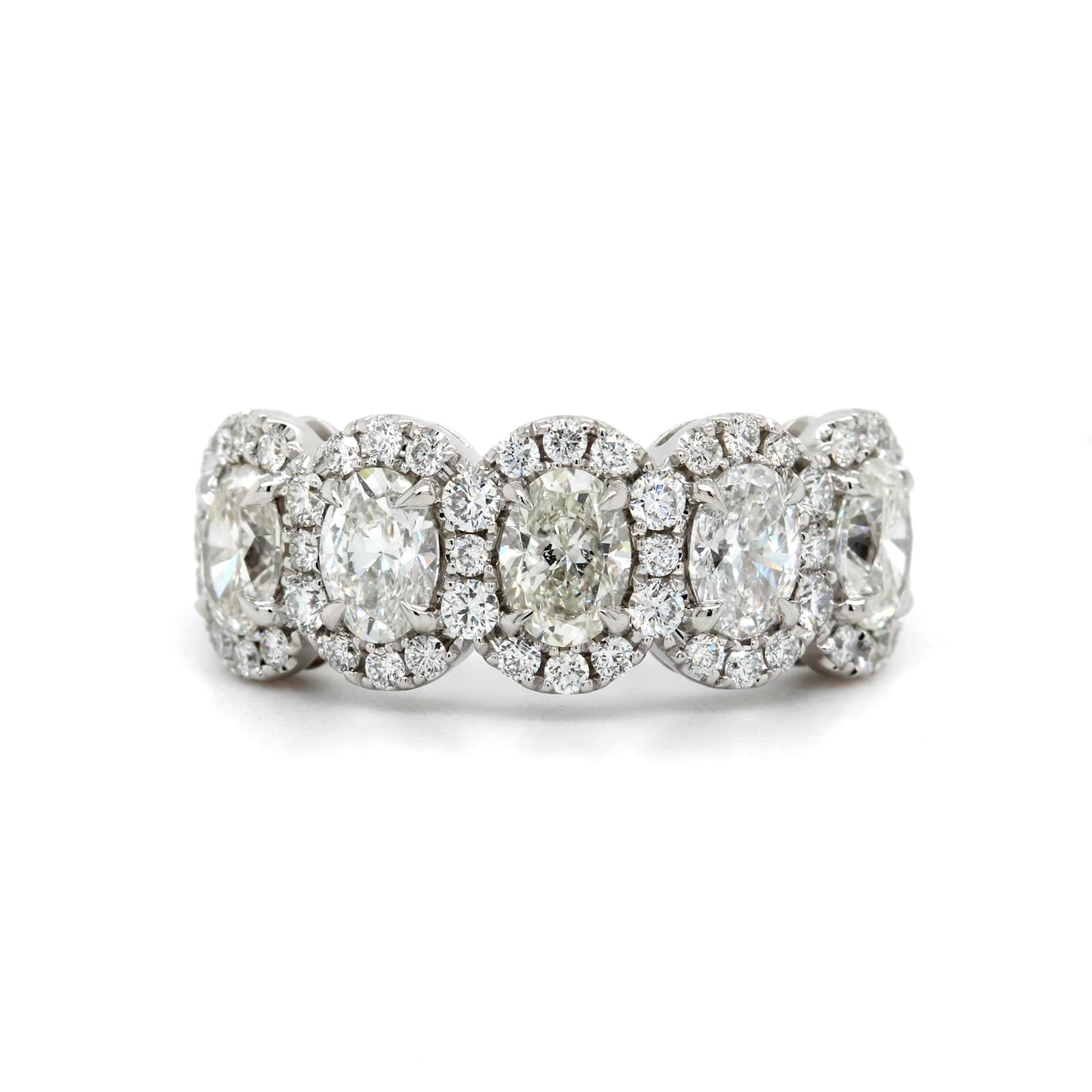 18K White Gold 5 Stone Diamond Ring