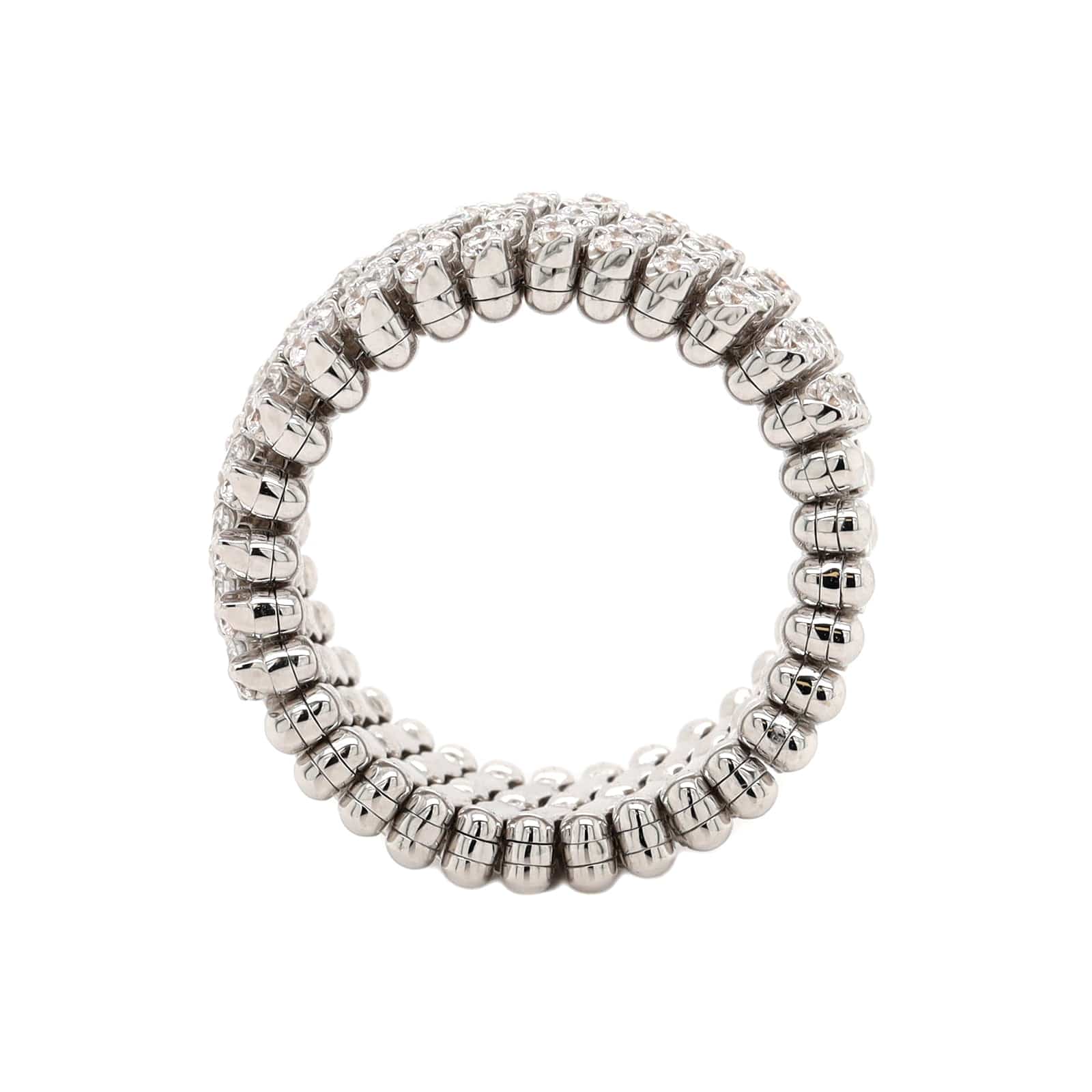 18K White Gold 5 Row Adjustable Diamond Ring or Bracelet - Image 5