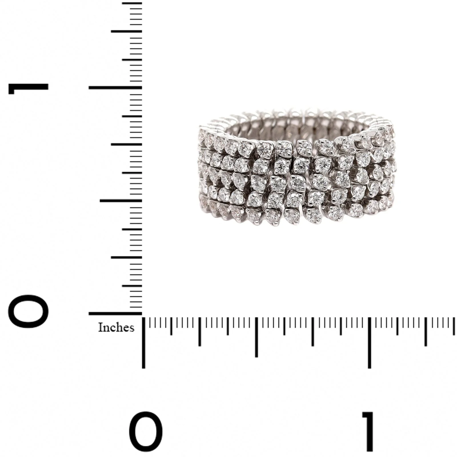 18K White Gold 5 Row Adjustable Diamond Ring or Bracelet - Image 6