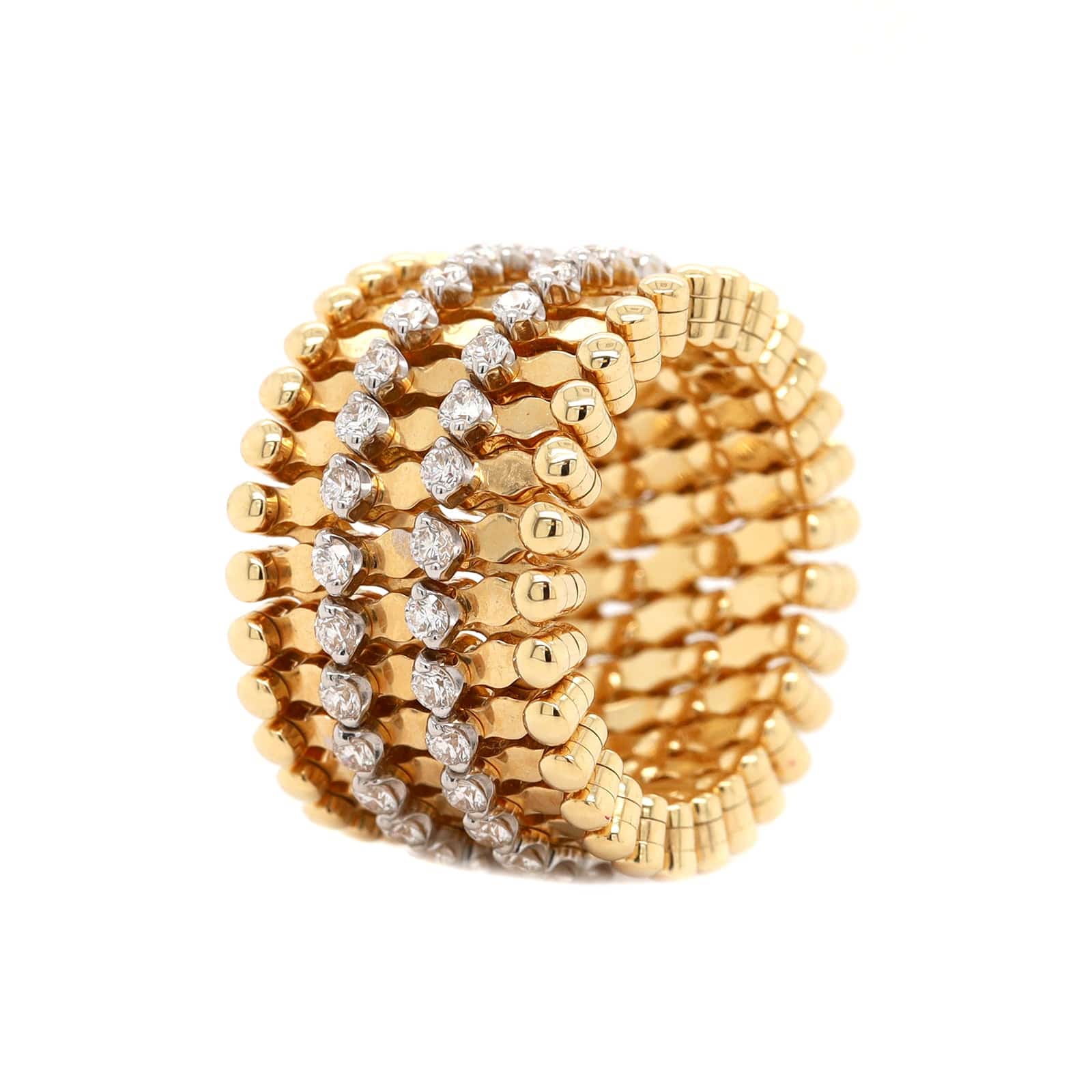 18K Yellow and White Gold Adjustable Diamond Ring or Bracelet - Image 3