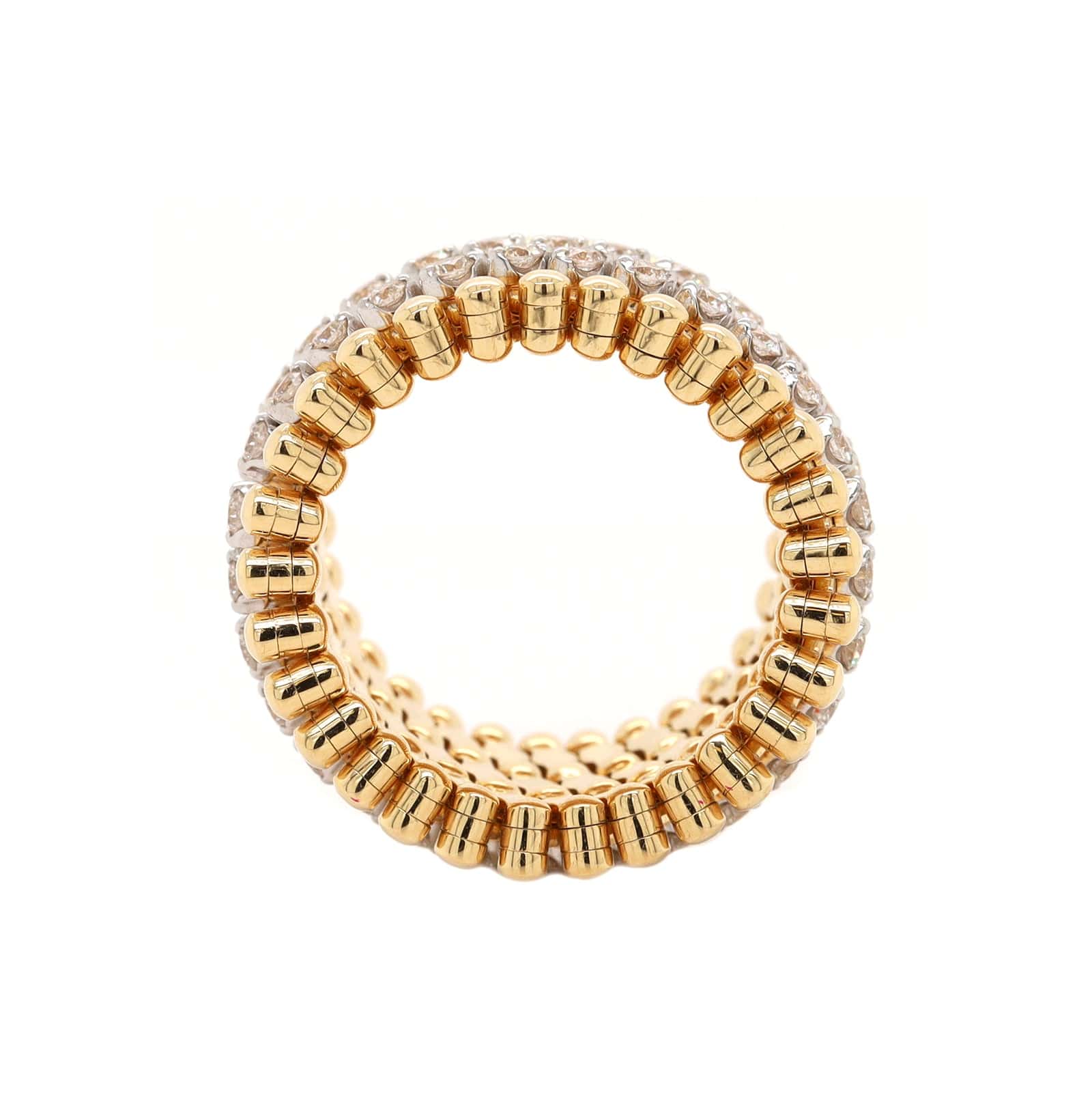 18K Yellow and White Gold Adjustable Diamond Ring or Bracelet - Image 5