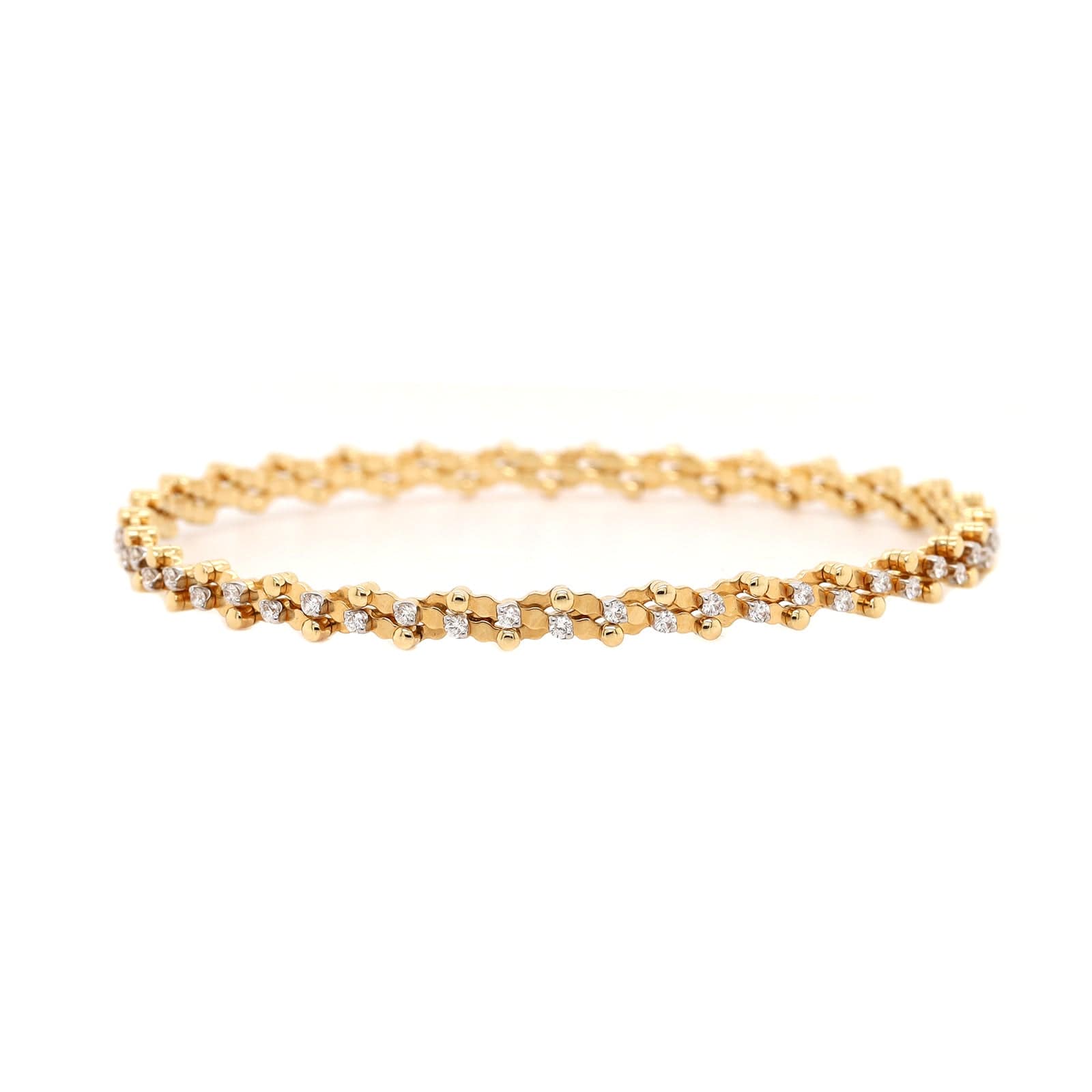 18K Yellow and White Gold Adjustable Diamond Ring or Bracelet - Image 9