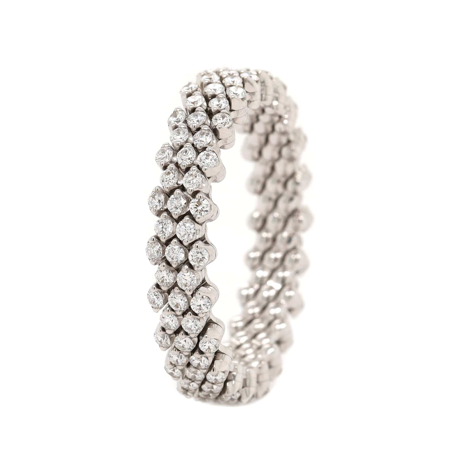 18K White Gold 5 Row Adjustable Diamond Ring or Bracelet - Image 6