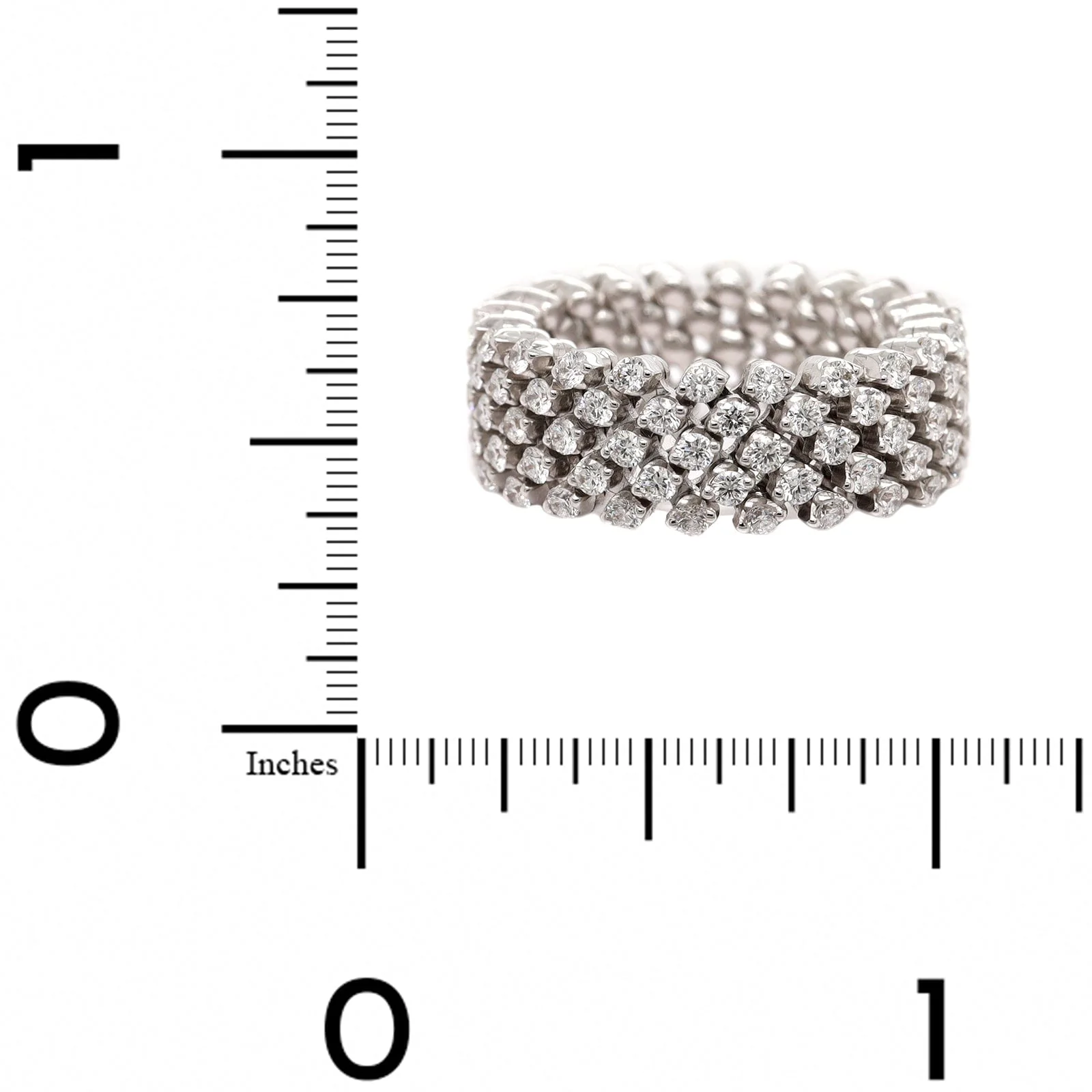 18K White Gold 5 Row Adjustable Diamond Ring or Bracelet - Image 8
