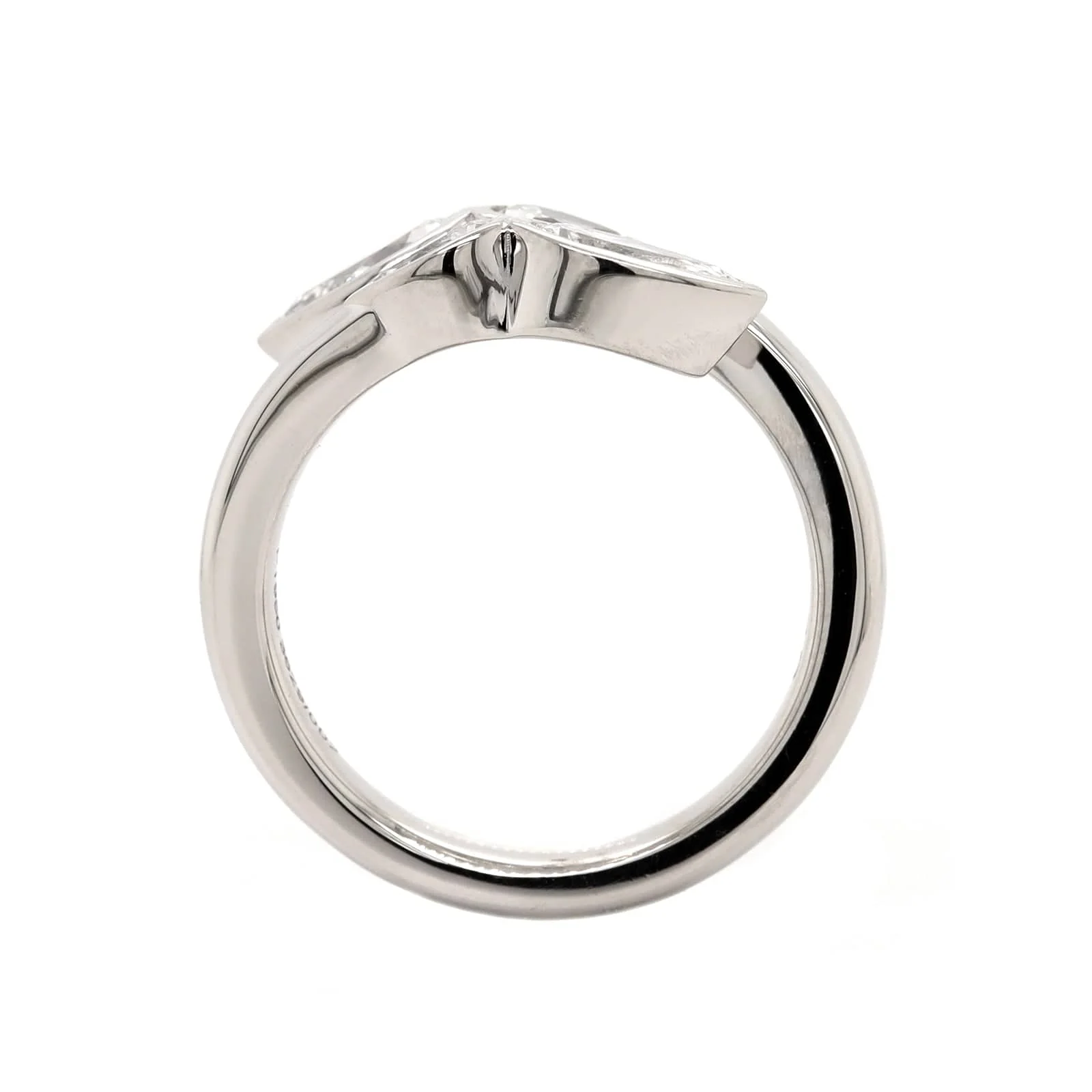 Platinum Pear Shaped 2 Row Diamond Bypass Ring - Image 3
