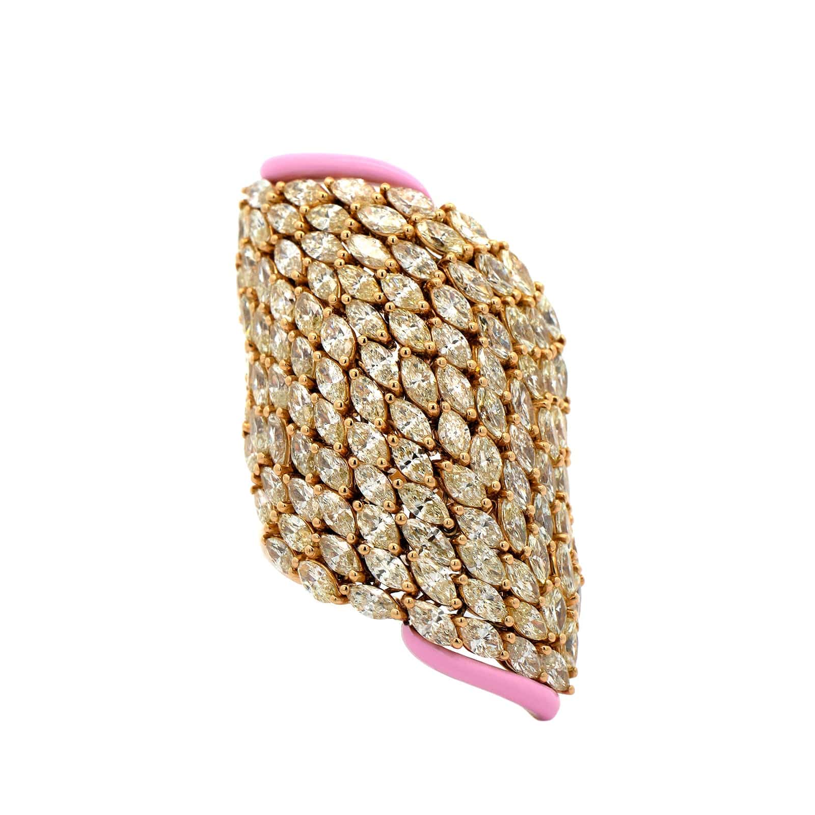 Etho Maria 18K Yellow Gold Asymmetrical Diamond Ring - Image 4