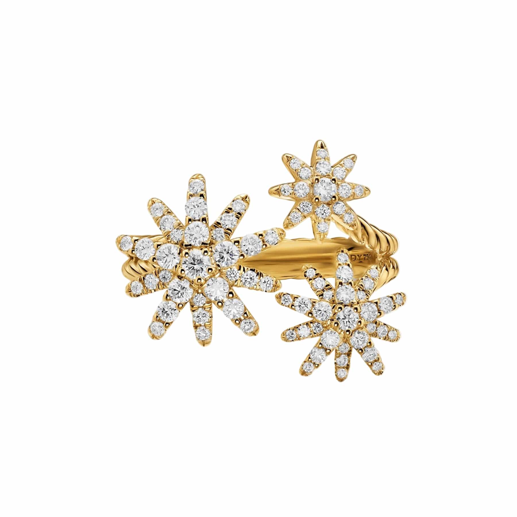 Starburst Multi Star Ring 18K Yellow Gold with Diamonds, 17.7mm - Image 4